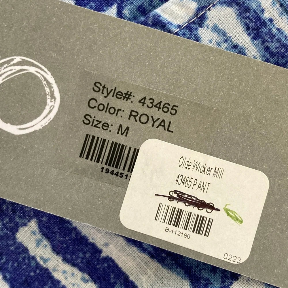 NWT Habitat Blue & White Palazzo Pants: Linen Blend  Fabric - Picture 3 of 8